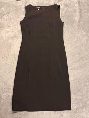 Talbots Black Sleeveless Midi Sheath Dress